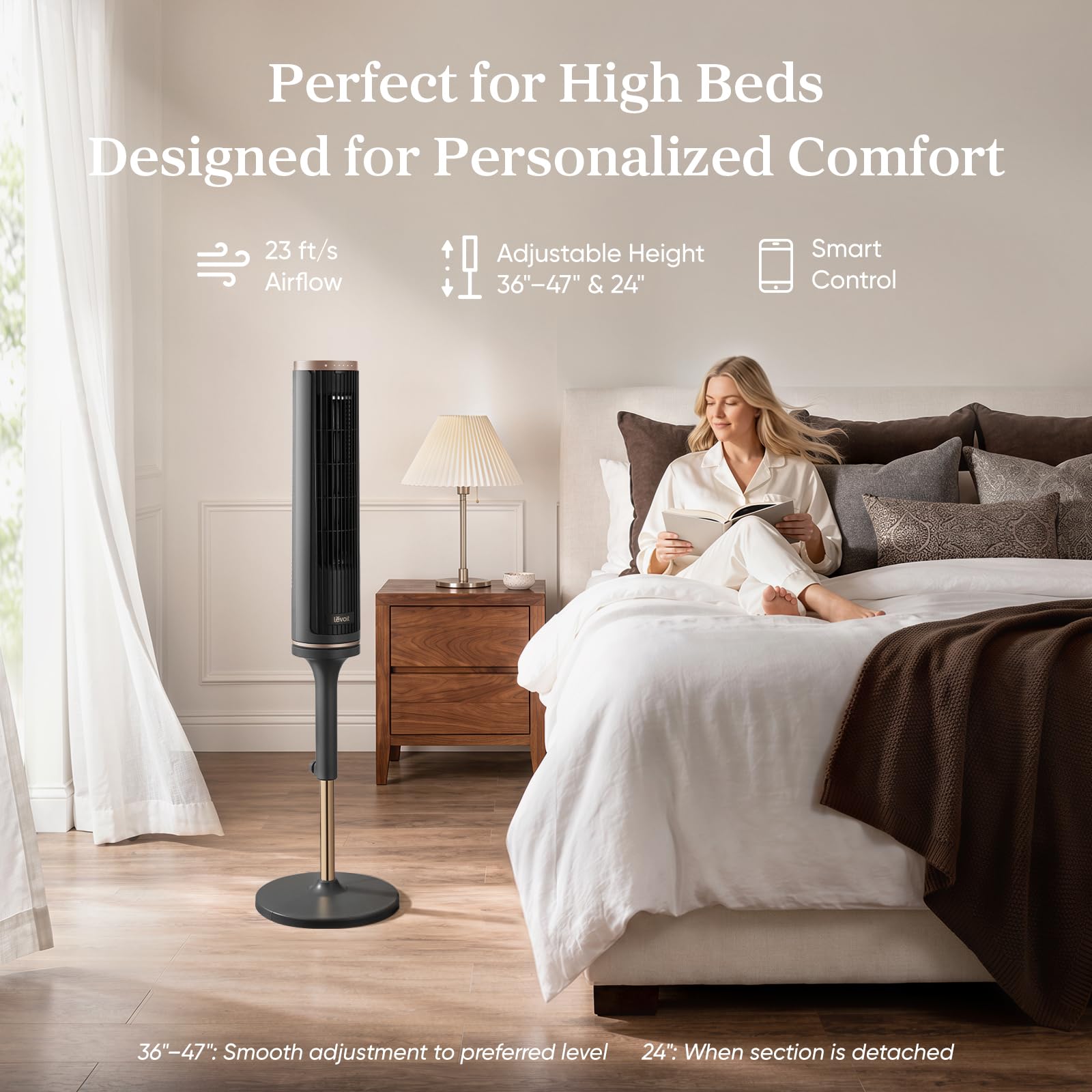 LEVOIT Windi Lift Smart Tower Fan - Image 2